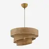 Image de Suspension avec abat-jour en coton couper - beige