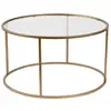 Image de Table basse ronde en métal et verre aurum doré 857NRD1105
