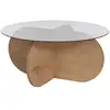 Image de Table basse ronde en verre aeris chêne, verre fumé 668NRD1102