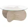 Image de Table basse ronde en verre aeris travertine, verre transparent 668NRD1106