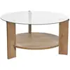 Image de Table basse ronde en verre clara chêne, verre transparent 668NRD1107