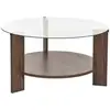 Image de Table basse ronde en verre clara noyer, verre transparent 668NRD1111