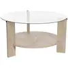 Image de Table basse ronde en verre clara travertine, verre transparent 668NRD1112