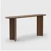 Image de Console d'entrée design minimal ovale sira - noyer