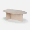 Image de Table basse elliptique en bois mélaminé 120 x 65 cm orba - beige 838NRD1101