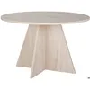 Image de Table de salle à manger ronde Virella - Ø120x75cm - décor travertin