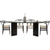 Image de Table à Manger Sabella - 100% MELAMINE - Bois Noir - 75 x 90 x 200 cm