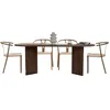 Image de Table à Manger Sabella - 100% MELAMINE - Noyer - 75 x 90 x 200 cm