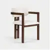 Image de Chaise de design en bois et tissu pour salle à manger toscana noce scuro - blanc