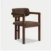 Image de Chaise de design en bois et tissu pour salle à manger toscana noce scuro - marron