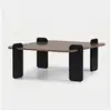 Image de Table basse de salon moderne en bois 90x90 cm marais - noir