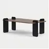 Image de Table basse moderne en bois mélaminé renard - noir