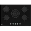 Image de Table de cuisson au gaz - BEKO - HILW75222S - Noir - Verre trempé - 5 éléments