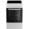 Image de Cuisinière Vitrocéramique Blanc, Beko Fss57100gw, Convection Naturelle, Minuteur, Coffre de Rangement