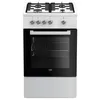 Image de Cuisinière - Beko - FSG52000DWC - Gaz - Auto-nettoyant - 50 cm blanc
