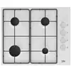 Image de Beko - table de cuisson gaz 60cm 4 feux blanc higg64123sw - HIGG64123SW