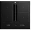Image de Plaque à induction avec hotte intégrée - BEKO - 4 foyers - 60 cm - Noir - HIXI64700UF