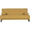 Image de Banquette Convertible 3 Places - Limra - Tissu Moutarde - 2 Coussins - Coffre De Rangement - 190 X 87 X 87 Cm