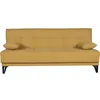 Image de Banquette convertible 3 places - LIMRA - Tissu moutarde - 2 coussins - 190 x 87 x 87 cm