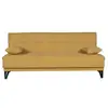 Image de Canape convertible 3 places limra tissu moutarde 190x87x87 avec rangement et 2 coussins LIMRA3STR BACOS07MUSTARD