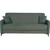Image de Canapé convertible - 3 places - ENZO - Tissu vert foncé - 2 coussins - Coffre de rangement - 211 x 92 x 98 cm
