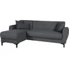 Image de Canapé dangle convertible réversible - 3 / 4 personnes - BILBAO - Coffre - 3 coussins - Tissu Gris foncé - 229 x 81 / 154 x 84 cm
