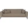 Image de Canapé convertible 3 places - HENRY - Tissu marron - 3 coussins - coffre de rangement - 234 x 85 x 84 cm