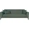 Image de Canapé Convertible 3 Places - Henry - Tissu Vert Foncé - 3 Coussins - Coffre De Rangement - 234 X 85 X 84 Cm