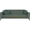 Image de Canapé convertible 3 places - HENRY - Tissu vert foncé - 3 coussins - coffre de rangement - 234 x 85 x 84 cm
