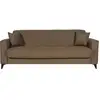 Image de Canapé Convertible 3 Places - Bergamo - Tissu Marron - 2 Coussins - Coffre De Rangement - 230 X 85 X 89 Cm