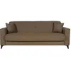 Image de Canapé convertible 3 places - BERGAMO - Tissu marron - 2 coussins - coffre de rangement - 230 x 85 x 89 cm