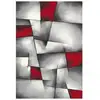 Image de Brillance Tapis De Salon 80x150 Cm Rouge, Noir Et Gris