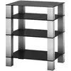 Image de Meuble Audio-vidéo Verre Trempé Noir Et Aluminium Inox Joy