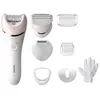 Image de PHILIPS BRE721/00 Epilateur électrique SerieS 8000 - Visage & Corps - 100% étanche - 8 accessoires - Poignée ergonomique