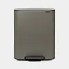 Image de BRABANTIA Poubelle à pédale Bo - 60 L - Platinum