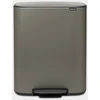 Image de Poubelle Bo à pédale 2x30L, Brabantia Platinum - BRABANTIA