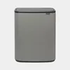 Image de BRABANTIA Poubelle Bo Touch Bin - 2 x 30 L - Mineral Concrete Grey