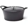 Image de CUISINOX Cocotte ovale en fonte avec couvercle 29cm VOLCAN noir