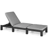 Image de Bain de soleil en imitation résine tressée ALLIBERT avec coussins - 4 positions - Daytona - Gris graphite
