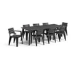 Image de Table de Jardin Modulable 2 Plateaux 147x90cm Résine Aspect Bois Gris Graphite Julie KETER