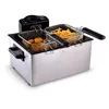 Image de alpina Friteuse Huile 5 Litres - Double Bac avec 3 Paniers