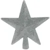 Image de Une Pointe / Pique Décorative Pour Un Sapin De Noël, Étoile À Paillettes Argentées, 19 Cm