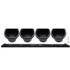 Image de Jardinière murale - Kit mural composé d’un support mural et de 4 pots (1 L) - Noir - Dim H 15 x L 60 cm - NATURE