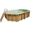 Image de Kit Piscine hors sol en bois UBBINK - Maldives - 490 x 300 x 120 cm - Ovale (Filtre à sable échelle intérieure échelle