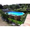 Image de UBBINK Piscine bois Azura 400x750 H130cm - Liner Bleu - Hors sol semi enterrée ou enterrée - Garantie 15 ans