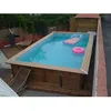 Image de UBBINK Piscine bois Linéa 350x650 H140cm - Liner Bleu - Hors sol semi enterrée ou enterrée - Garantie 15 ans