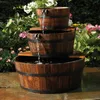 Image de Fontaine À Cascade De Jardin En Forme De 3 Barils Bois Ubbink