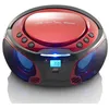 Image de Lenco SCD-550RD - Radio FM et lecteur CD/MP3/USB/Bluetooth® portable avec éclairage LED - Rouge