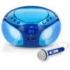 Image de Lenco SCD-650BU - Radio FM et lecteur CD/MP3/USB portable avec microphone et effets lumineux - Bleu