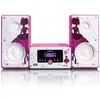 Image de Mini chaine hifi avec bluetooth® fm rad usb aux-in lenco blanc-rose MC-020 Princess